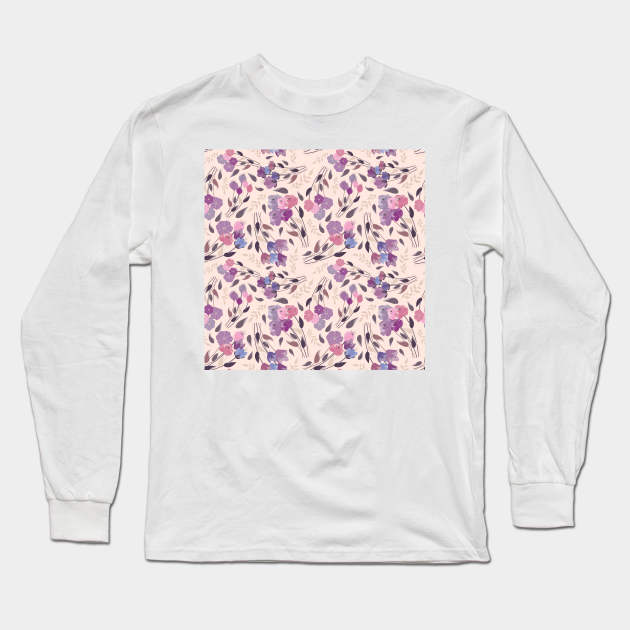 Floral Pattern Flower Long Sleeve T-Shirt by Creative Has